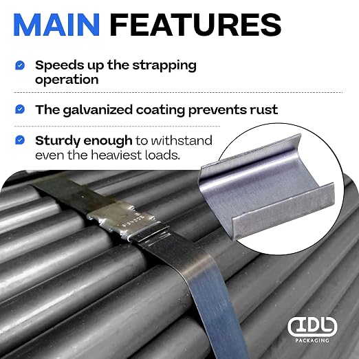 IDL Packaging Open Seals for 5/8" Strap Width Steel Strapping - Image 4
