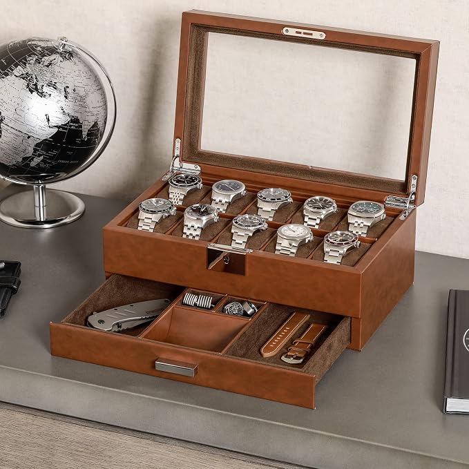 ROTHWELL 10-Slot Watch Box in Leather - Image 3