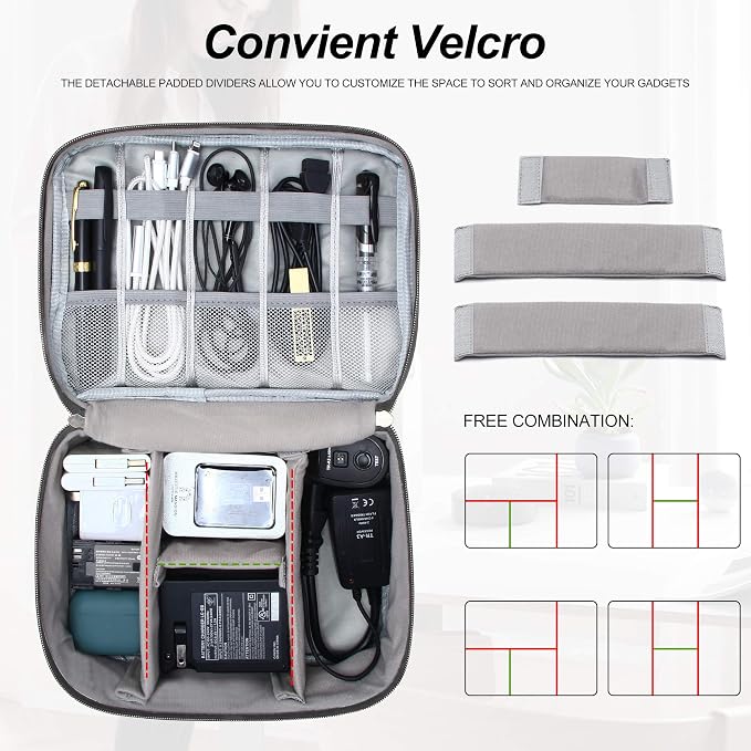 SELLYFELLY Electronic Bag Travel Cable Accessories Bag Waterproof Double Layer - Image 6