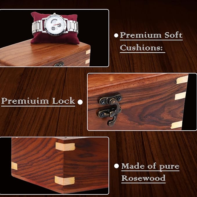 Wooden Watch Box for Men & Women, Watch Organizer & Display Case, Premium - Image 5