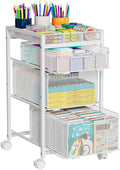 Rolling Utility Cart with 3 Drawers, Craft Organizer and Storage with DIY by Hayexiha