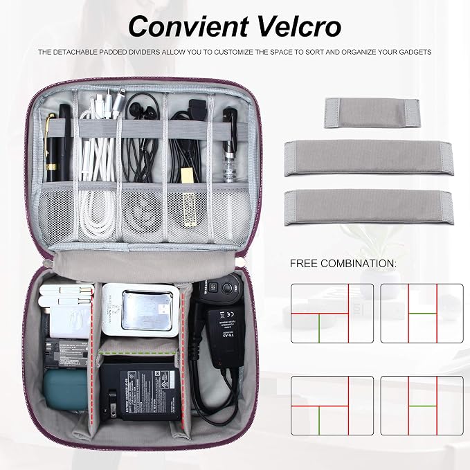 SELLYFELLY Electronic Bag Travel Cable Accessories Bag Waterproof Double Layer - Image 6