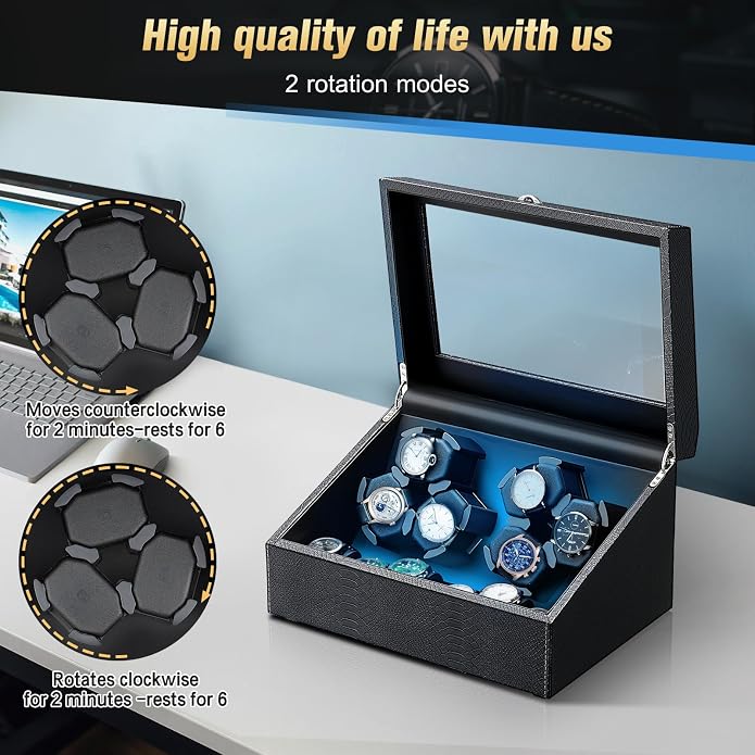 Watch Winder for Automatic Watches, Ultra Quiet Motor, 4 Automatic Watches and - Image 7