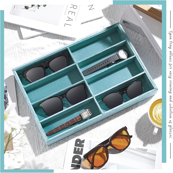 Amylove 2 Pcs Sunglass Organizer Trays Glasses Stackable Jewelry Trays Sunglass - Image 5