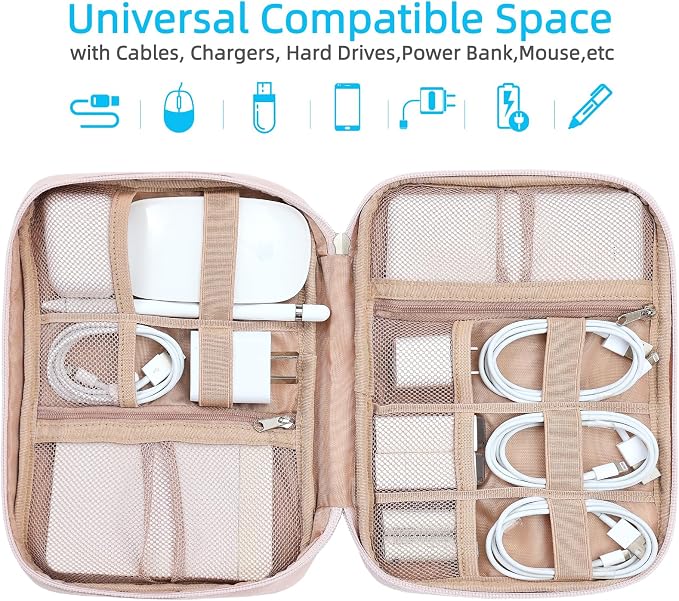 NISHEL Travel Cord Organizer Case, Tech Electronic Bag, Essentials - Image 2