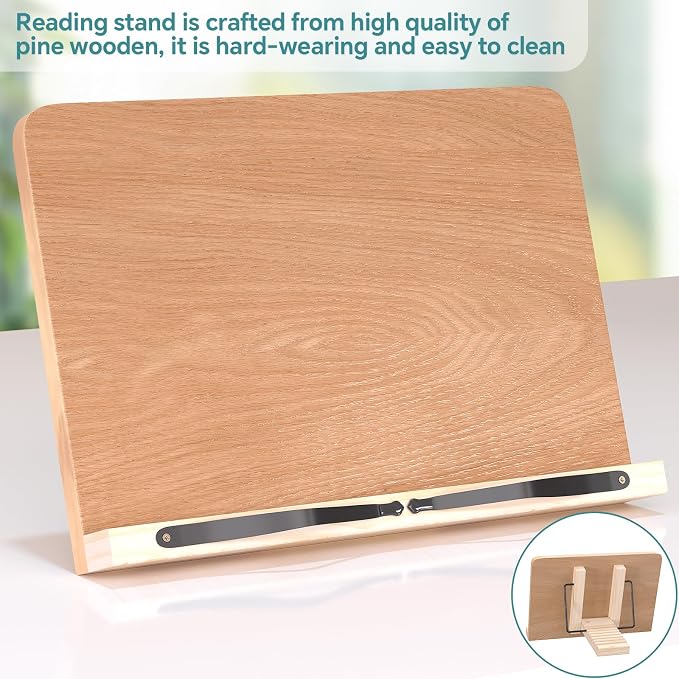 Book Reading Stand, 8 Adjustable Height Holder Tray - Image 2