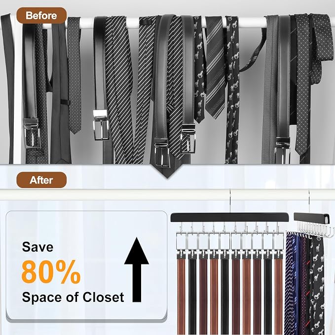 TOPIA HANGER 2 Pack 2 in 1 Belt Tie Hanger - Image 2