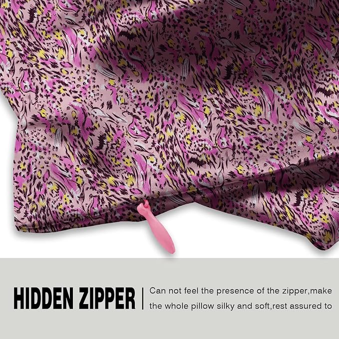 Mulberry Silk Pillowcase for Hair and Skin Standard Size Leopard Print Silk - Image 3
