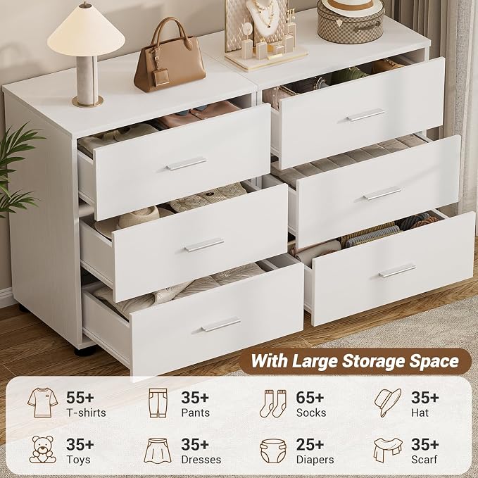 Aheaplus Closet Drawers Set of 2, Wood Closet Organizers and Storage - Image 5