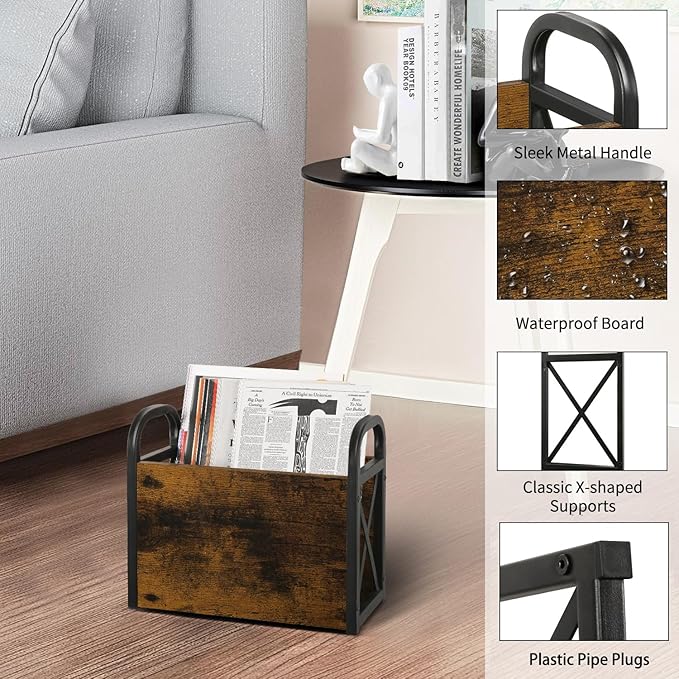 YINMIT Magazine Holder, Magazine Rack Floor, Magazine Storage Basket, Folder - Image 3