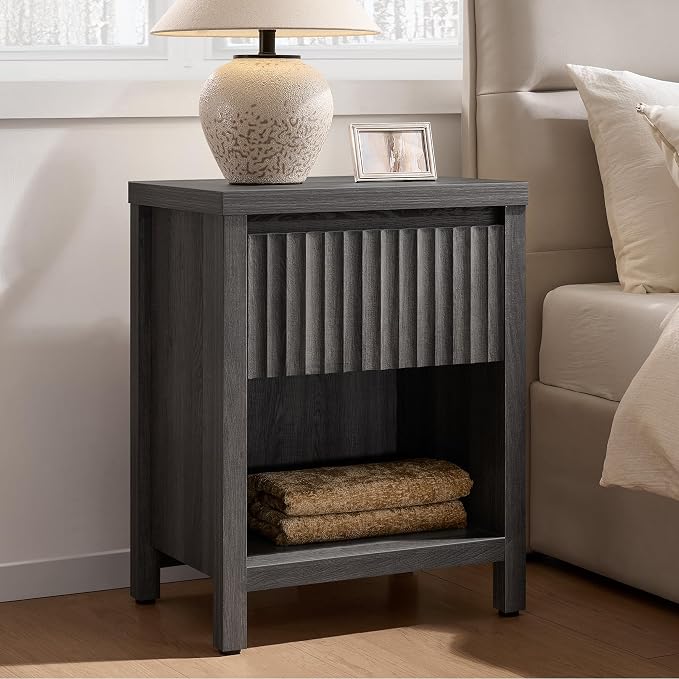 SICOTAS Fluted Night Stand Set of 2, Modern Nightstands by SICOTAS