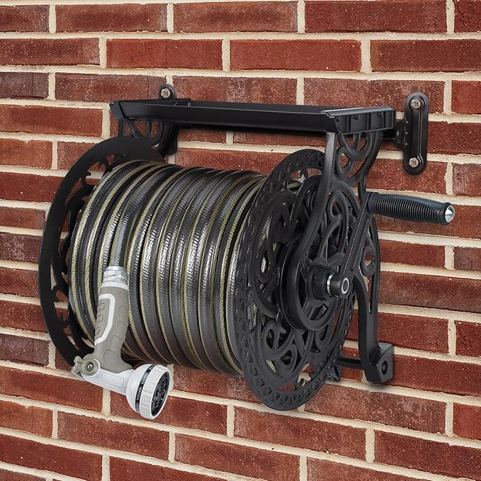 Metal Decorative Garden Hose Reel, Heavy Duty Hose Holder - Image 4