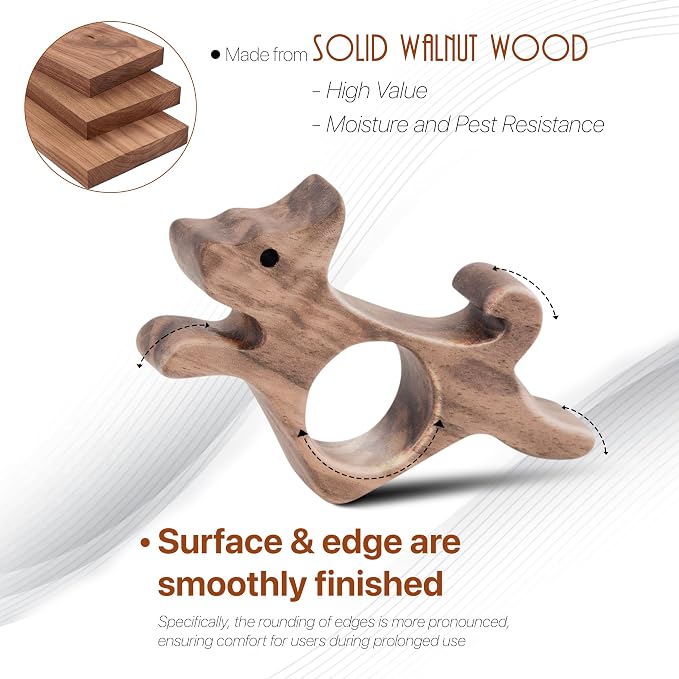 Walnut Dog Book Page Holder, Smooth Finish Wood Book Holder - Image 3