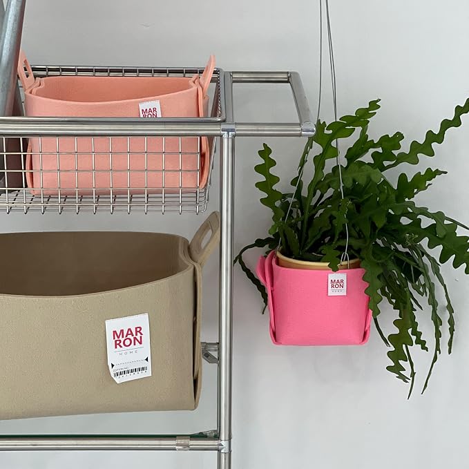 Collapsible Felt CHARCOL Storage Bin Medium 11"x7.1"x7.1" – Foldable Basket - Image 7