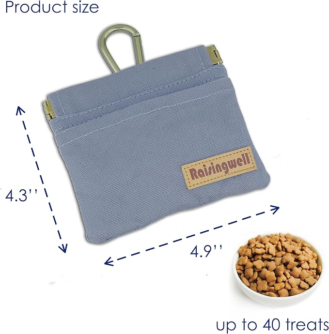 Dog Treat Pouch, Small Cotton Pocket Sized Training Holder, Hand Free Walking - Image 2
