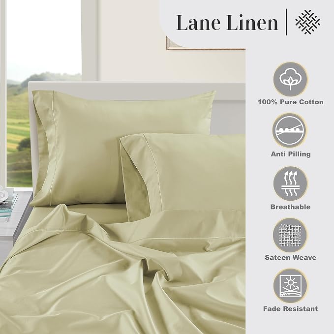 Pillow Case Covers King, 100% Egyptian Cotton Sateen, Soft Cool & Smooth 1000 - Image 5