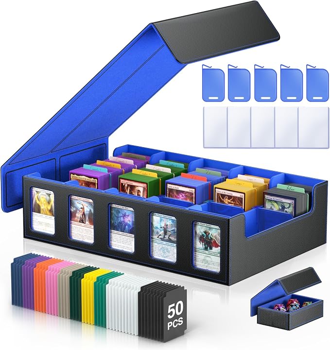 Trading Card Storage Box 5-Row 3900+ Capacity, TCG MTG Card Case by MORCCO