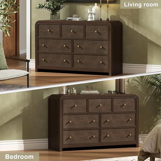 Oak&Sparrow 7 Drawer Dresser for Bedroom, Boho Chest of Drawers, Thickened - Image 4