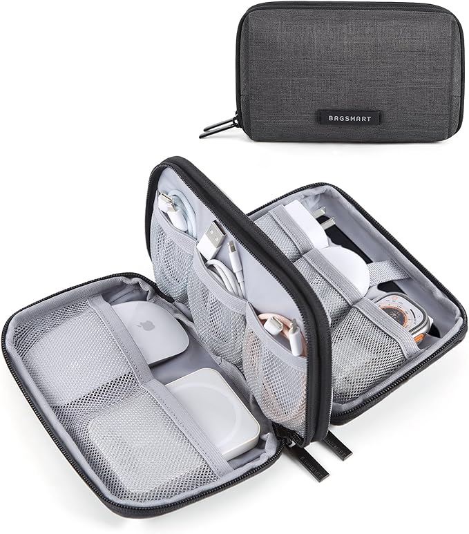 BAGSMART Electronics Organizer Travel Case, Cable Charger Cord Tech Organizer by BAGSMART