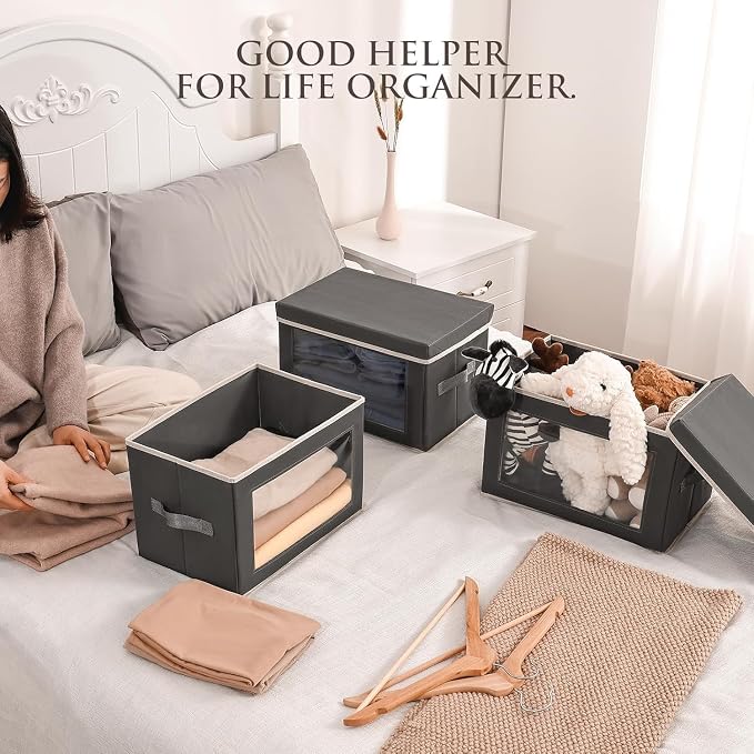 Stackable Storage Bins with Lids - Image 3