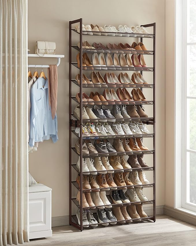 SONGMICS Shoe Rack, 12-Tier Shoe Organizer, Metal Rack - Image 4