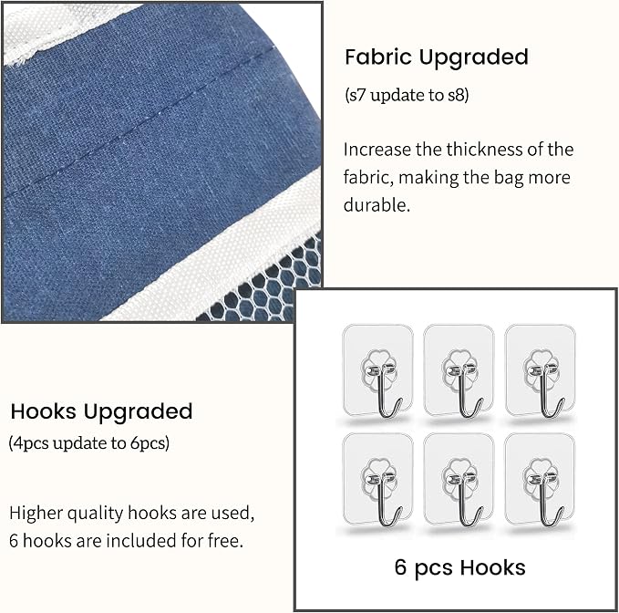 2pcs Middle Wall Hanging Organizer Bag, Linen Fabric Door Hanging Storage Basket - Image 4