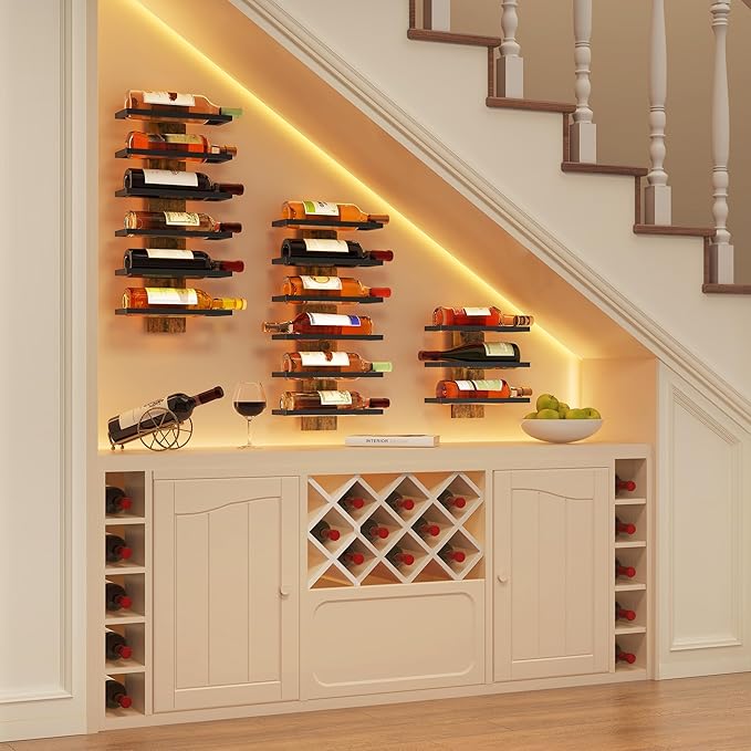 Hoctieon 6 Tier Wall Mount Wine Rack, Wall Mounted Wine Bottle Racks - Image 3