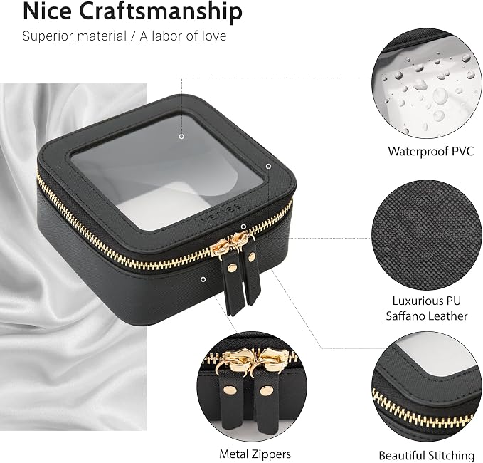 Aveniee Mini Clear Makeup Bag, Small Cosmetic Bags Travel Toiletry Pouch - Image 3