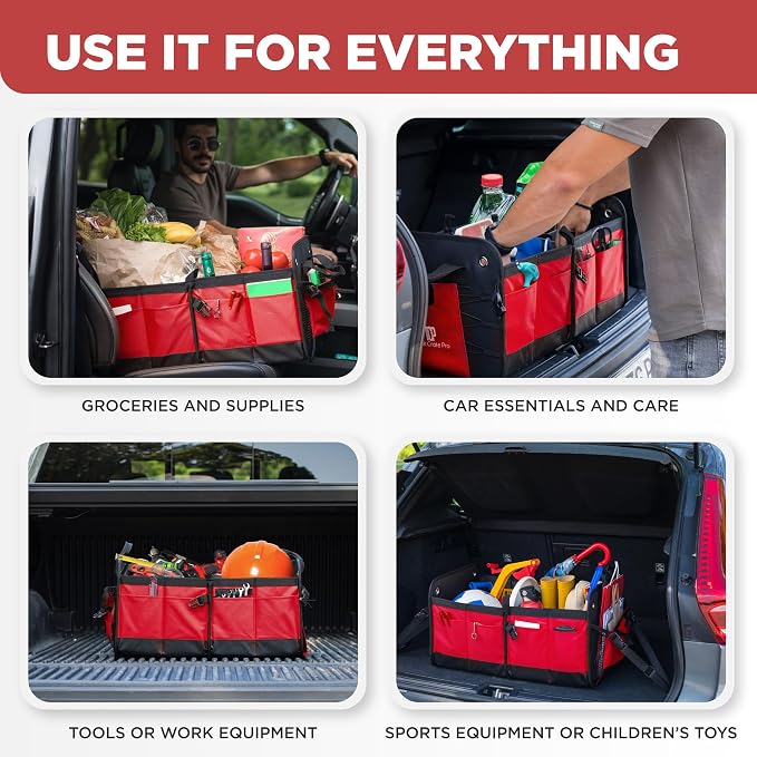 TRUNKCRATEPRO Red Car Accessories Trunk Organizer - Image 9