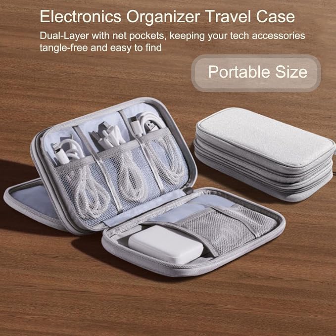 Travel Cable Organizer Tech Pouch: Portable Double Layers Cord Organizer Bag - Image 8