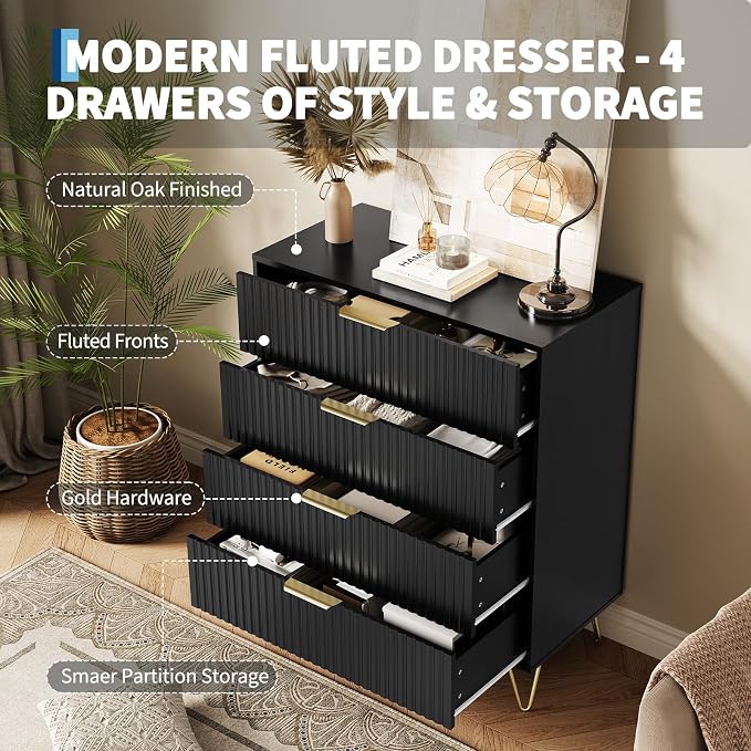 Garvee Fluted Dresser for Bedroom - Image 4