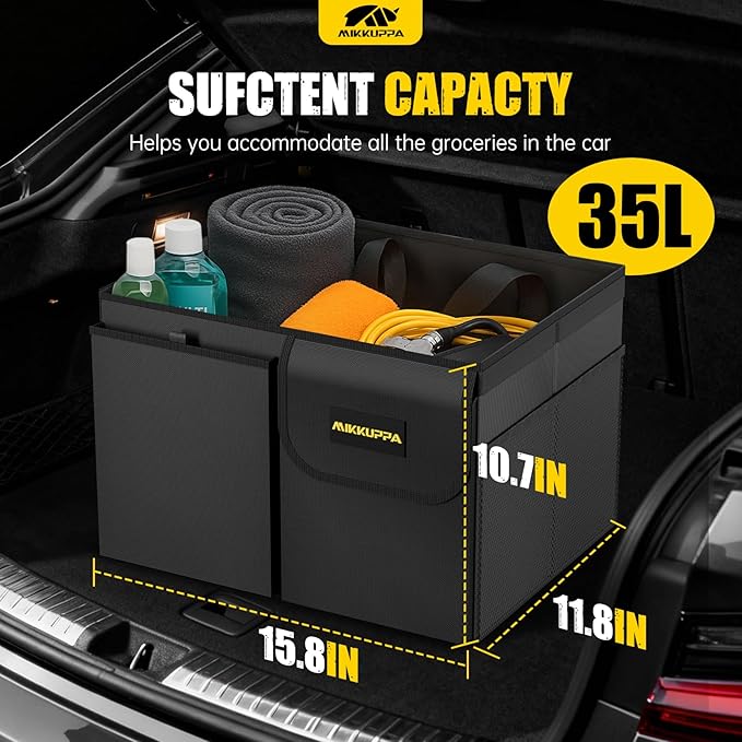 MIKKUPPA Car Trunk Organizer - 35L Collapsible Trunk Organizer - Image 2