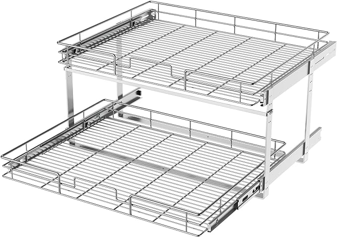 LOVMOR 2 Tier 31½"W x 21½"D, Individual Pull Organizer Kitchen Cabinet Storage by LOVMOR