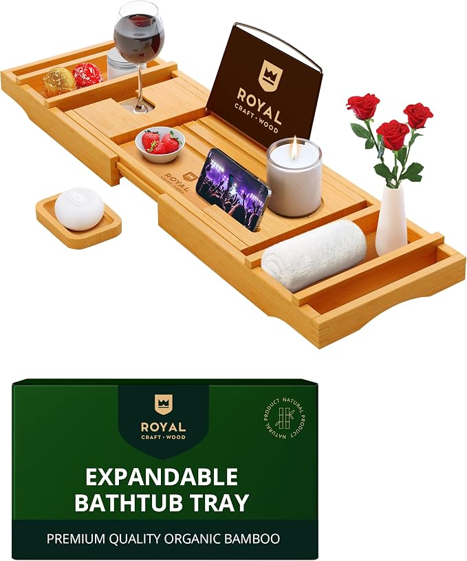 Non-Foldable Bathtub Tray Caddy by RoyalCraftWood
