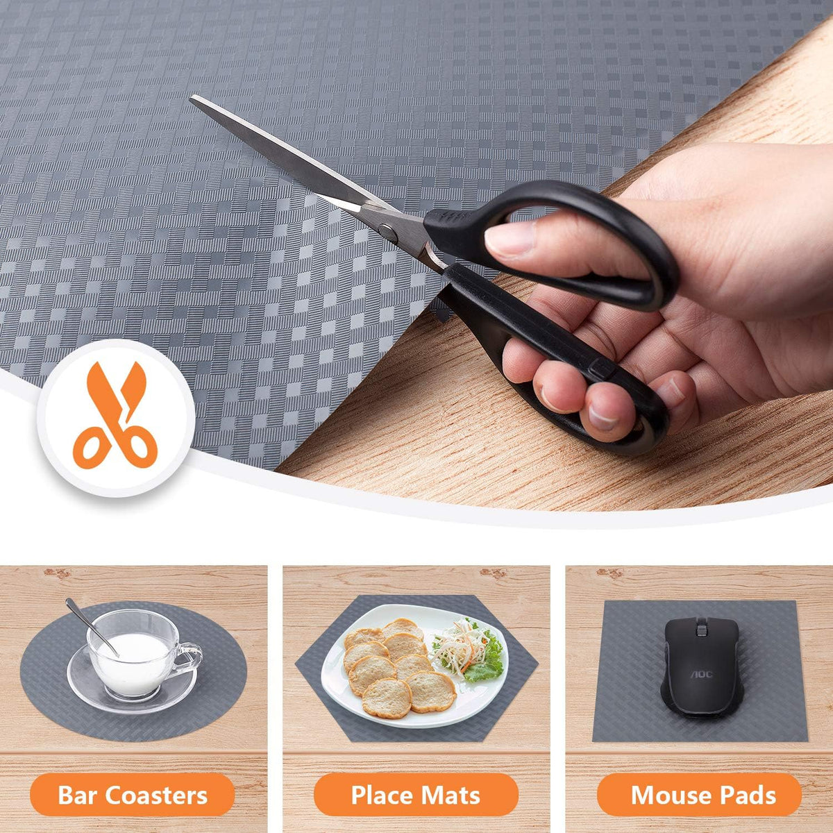 Shelf Liners for Kitchen Cabinets, Drawer Mats Non Adhensive 11.8"×