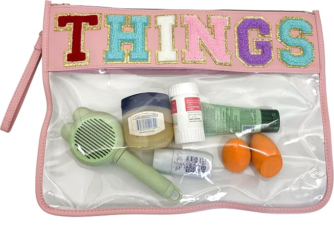 TopTTanBo Chenille Letter Clear Bag Purse Multi-purpose Transparent Waterproof by TopTTanBo