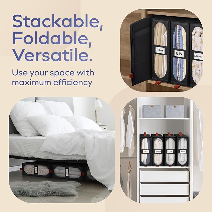 4x Bed Sheet Organizer Storage Boxes - Image 5