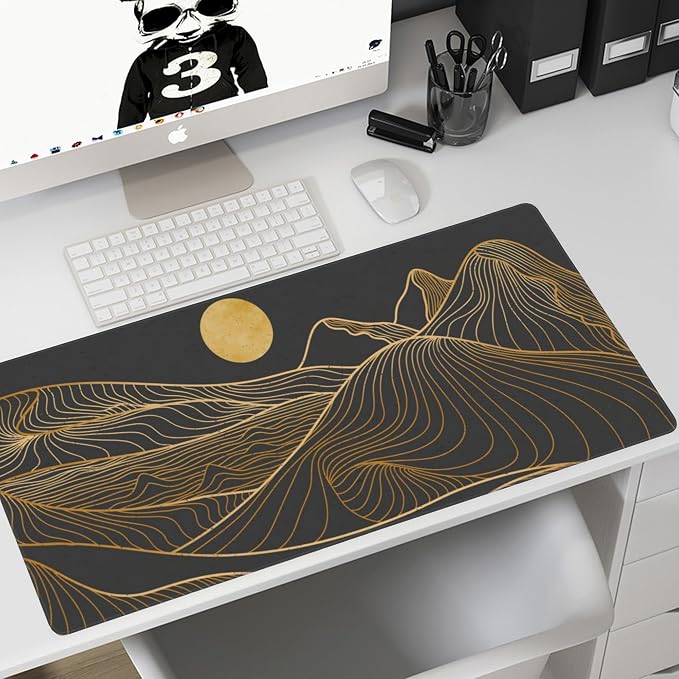 Desk Mat, Mountain Line Art Extended Gaming Mouse Pad, Large Non-Slip Rubber - Image 7