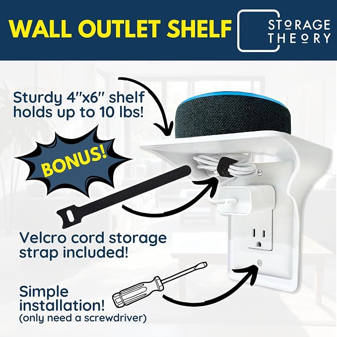 BeraTek Power Perch Wall Outlet Shelf - Image 6