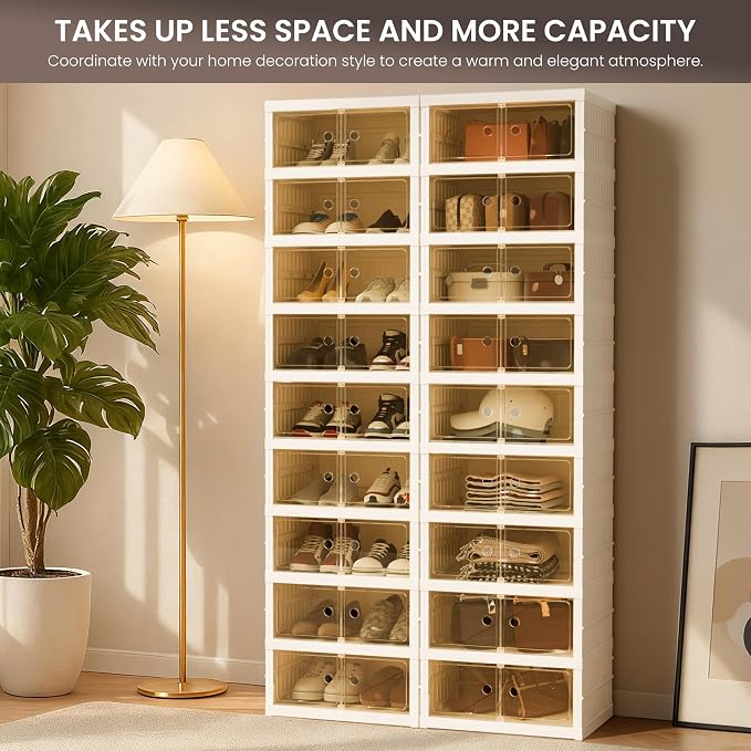 Foldable Shoe Organizer Storage Box, Portable Extra Large Folding Shoe Rack - Image 4