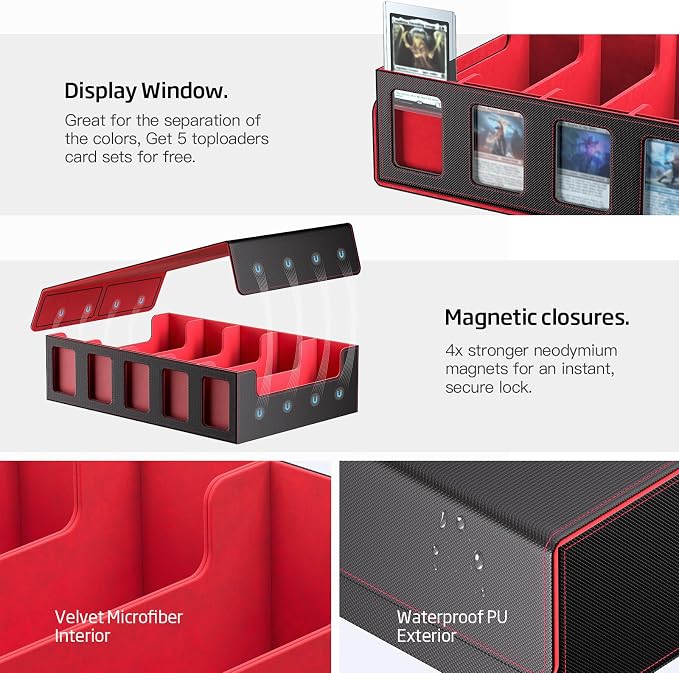 Trading Card Storage Box 5-Row 3900+ Capacity, TCG MTG Card Case - Image 5