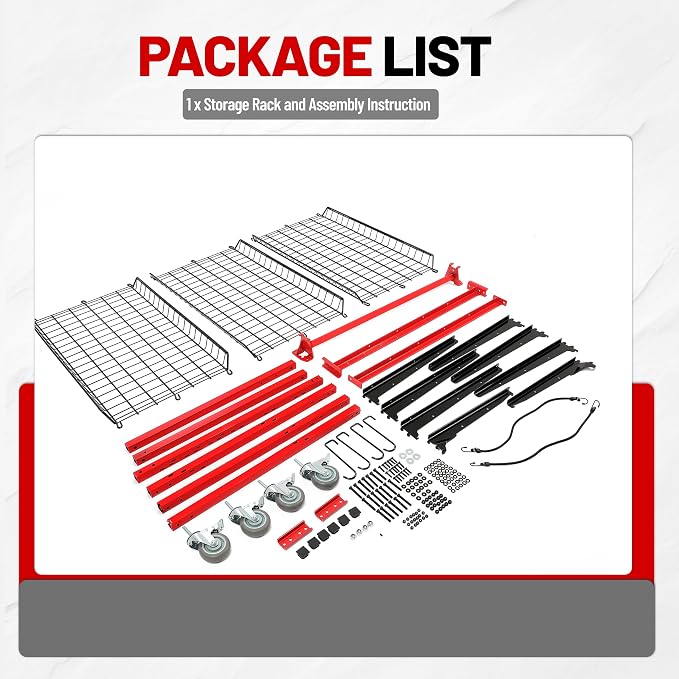 Auto Body Parts Storage Rack 3 Shelf Cart Storage Rack Stand - Image 6