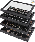 Julysky 4 Pcs/set Stackable Jewelry Organizer Trays by Julysky