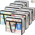 BlissTotes 8 Pack Clear Clothes Storage Bags, Moving Bags, Foldable Blanket by BlissTotes
