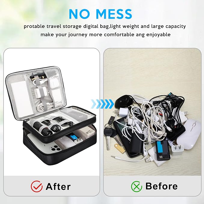 CILLA Electronic Organizer Travel Case, Travel Cord Organizer Case Portable - Image 4