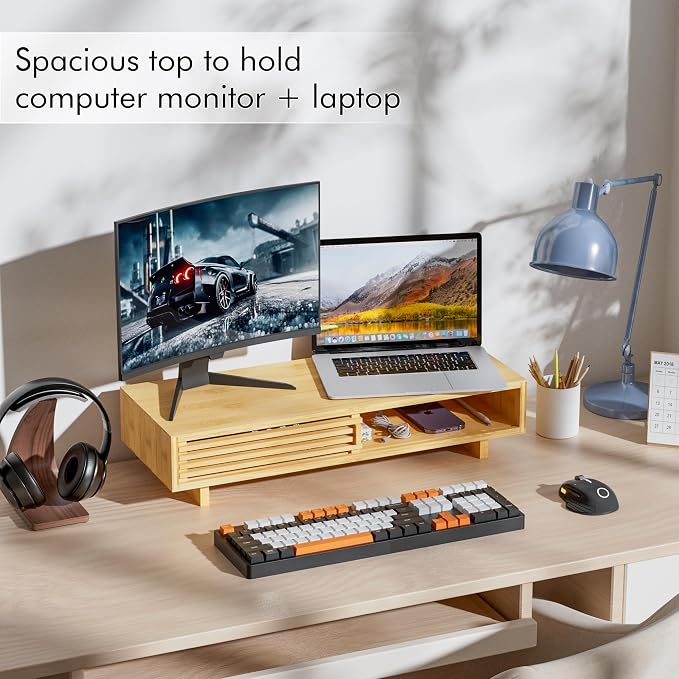 Zri Bamboo Computer Monitor Stand - Image 4