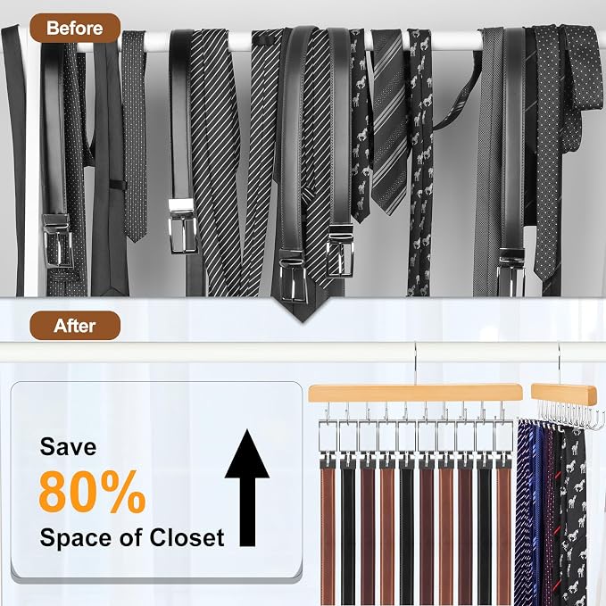 TOPIA HANGER 2 Pack 2 in 1 Belt Tie Hanger - Image 4
