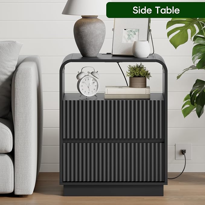 Black Nightstands Set of 2 - Image 5