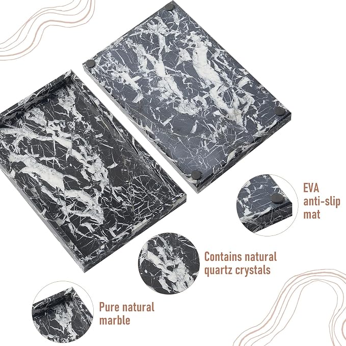 Marble Bathroom Tray, Pure Natural Vanity Tray, Marble Tray - Image 4