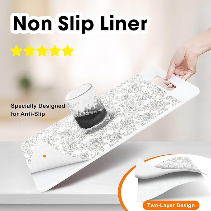 Drawer and Shelf Liners for Kitchen Cabinets Non-Adhesive Cabinet Liners Strong - Image 2